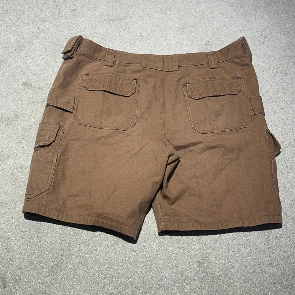 Duluth Trading Co Mens Brown Fire Hose Cargo Work Shorts Size 44‎ Cotton Canvas